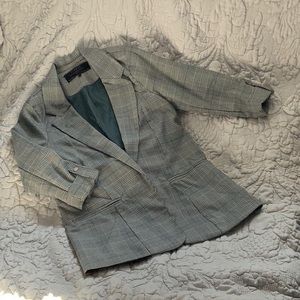 Stoosh Plaid Flyaway blazer in colour Tiffany blue size M